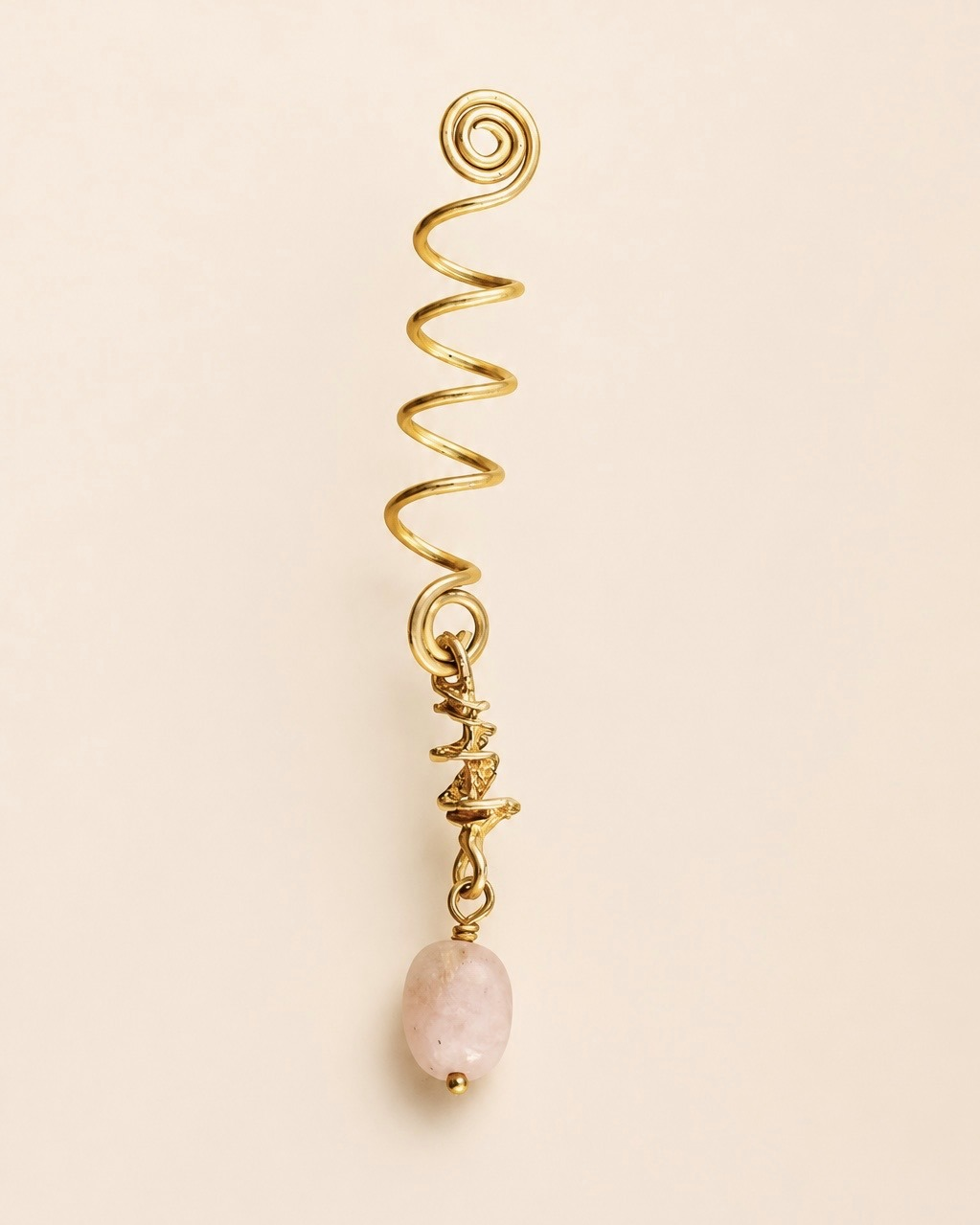 Luce Hair Jewel — Gold · Rose Quartz